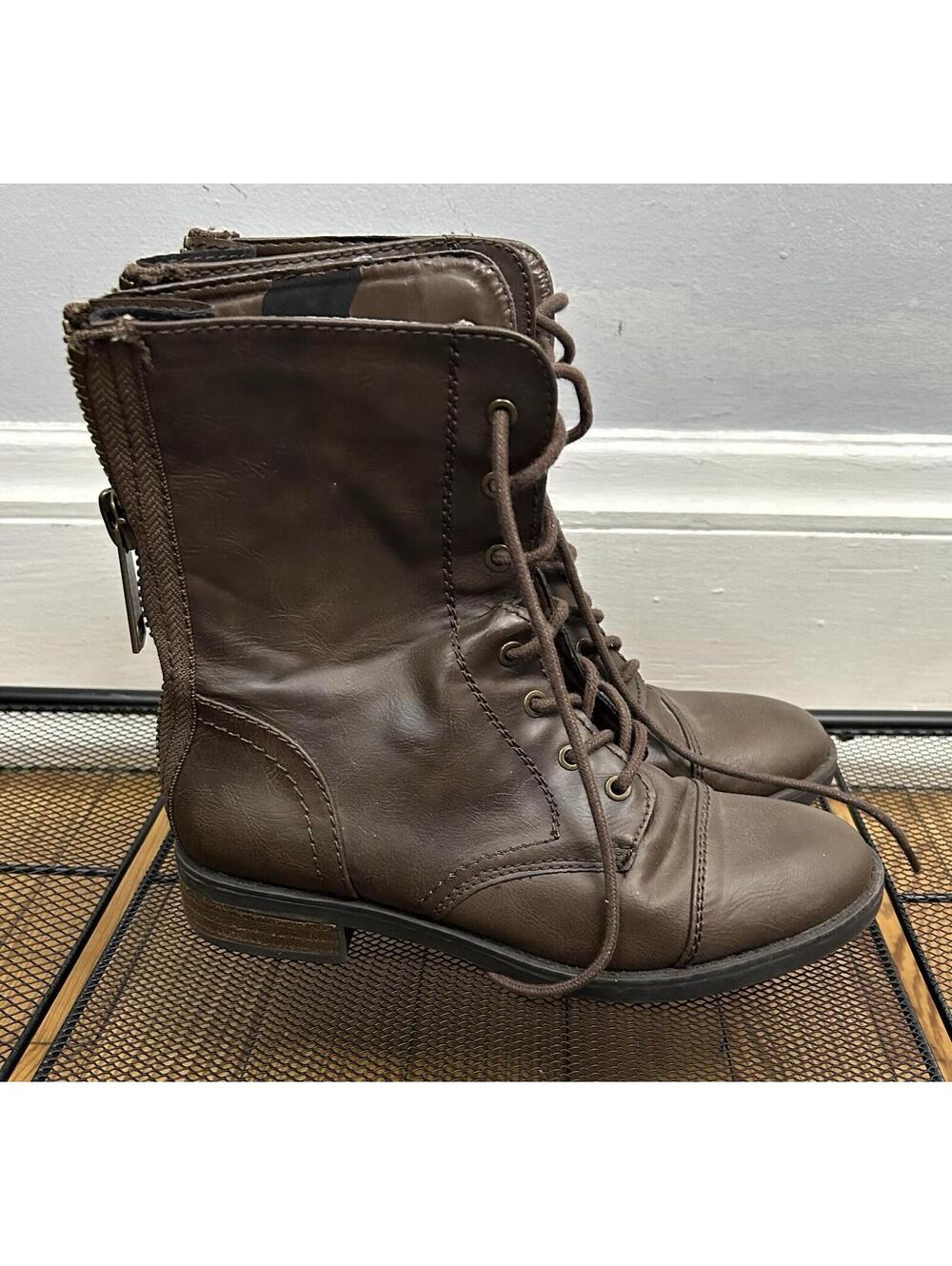 Bongo Faux Leather Zip Back Boots Women’s Size 6.5